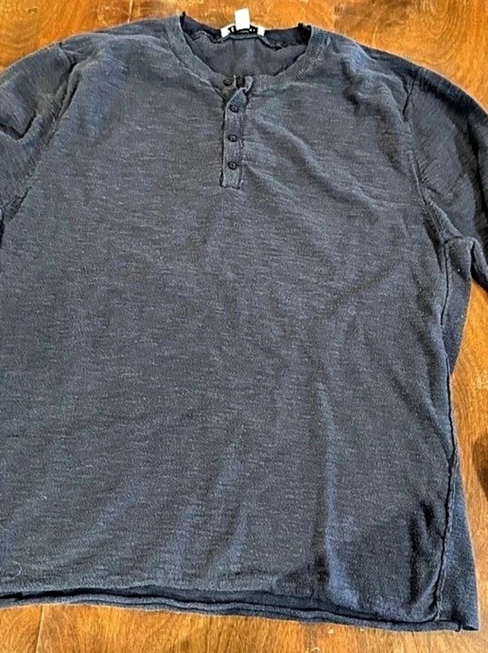 Unknown Men's Long Sleeve Henley Blue Size XL Sweater
